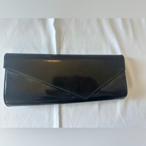 Black Patent Envelope Clutch - Classic Women's Bag